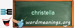 WordMeaning blackboard for christella